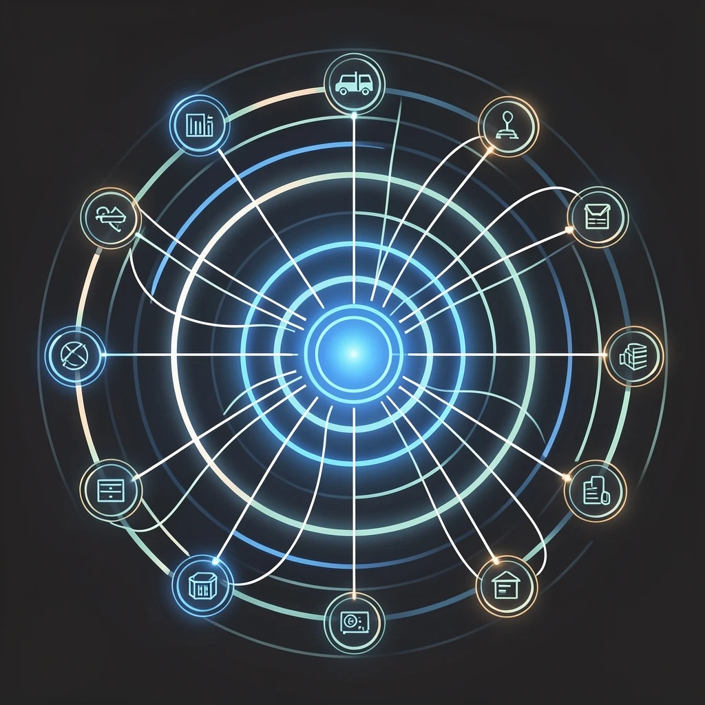 Autonomous AI agents monitoring supply chain data streams and initiating automated operational workflows