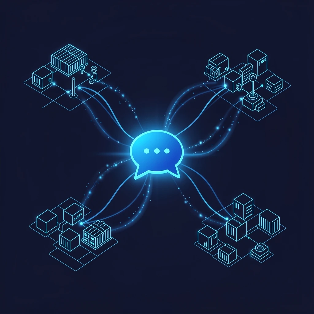Agentic AI workflow connecting chat interface to enterprise business processes